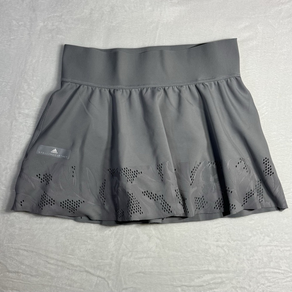 Adidas Stella McCartney Skirt Womens Large Gray Barricade Tennis Skort Laser Cut